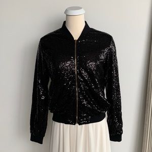 Sequin Bomber Jacket